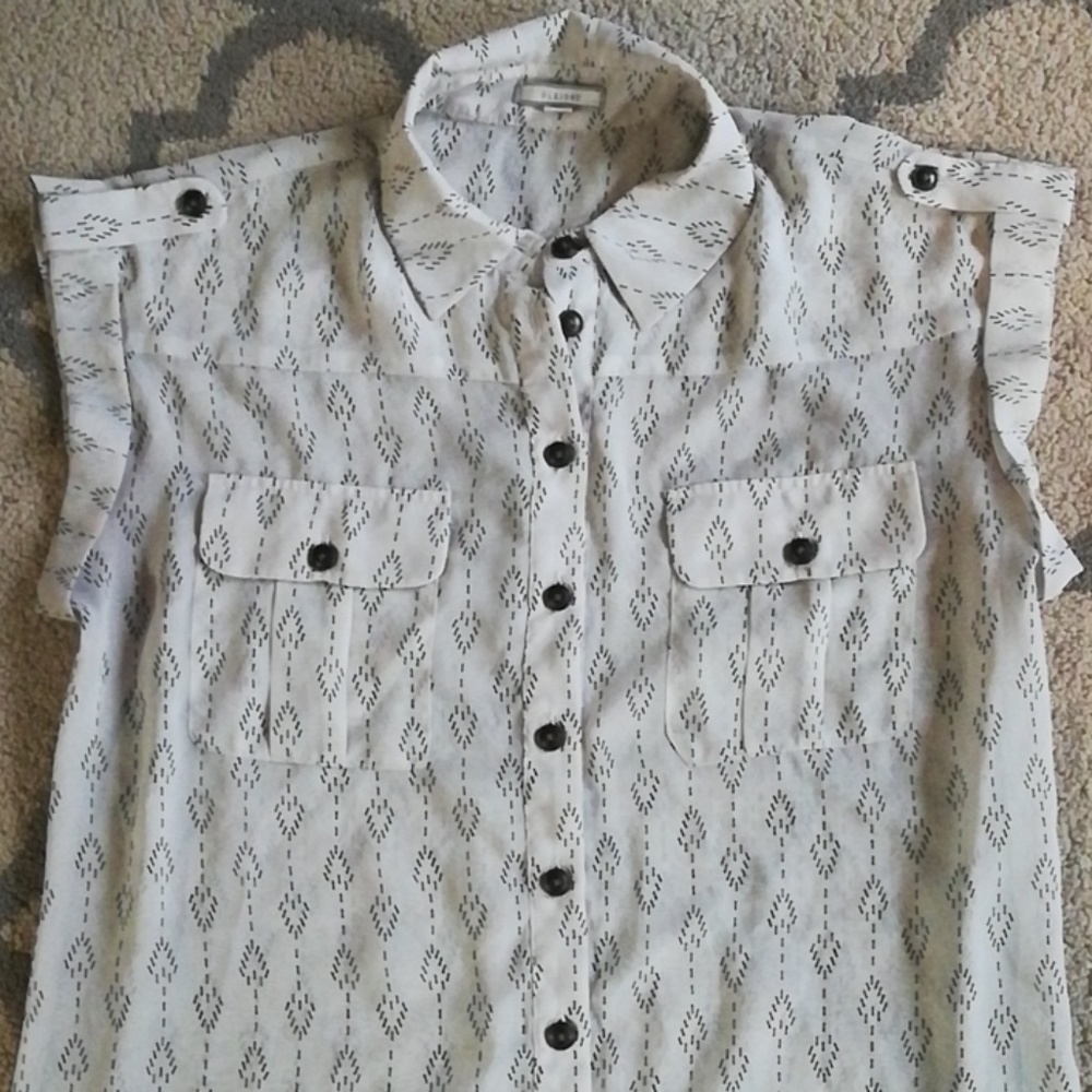 Sheer Sleeveless Western Blouse